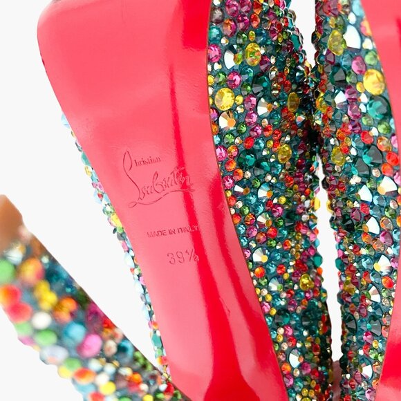 Christian Louboutin Daffodile 160 Pumps EU 39.5 US 9.5 Multi Crystal Strass - Picture 14 of 14